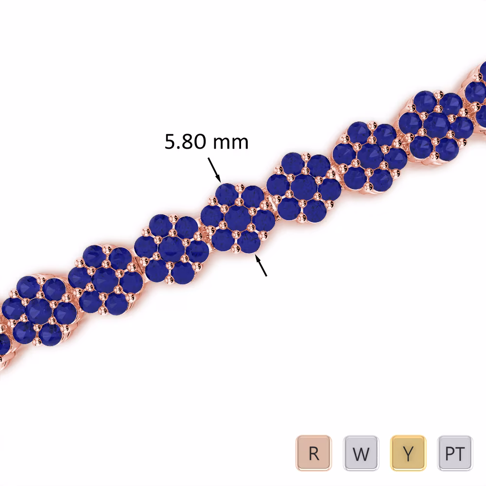 7 Ct Sapphire Bracelet in Gold/Platinum AGBRL-1028