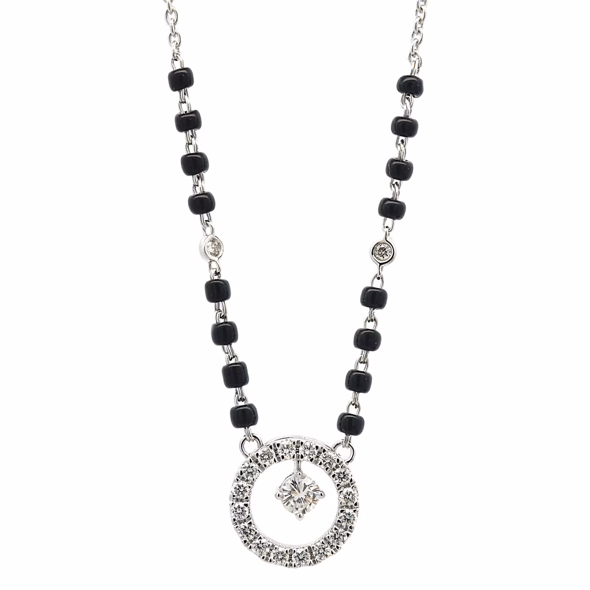 Gold / Platinum Round Cut Diamond Mangalsutra TZ6611