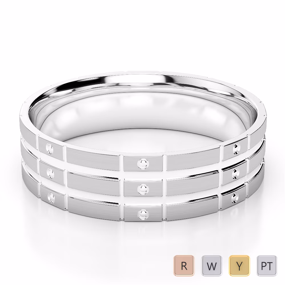 Gold / Platinum Mens Plain Band 5mm AGDR-1249