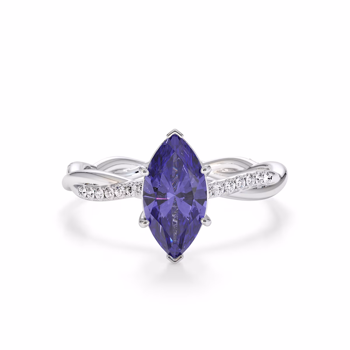 Gold / Platinum Tanzanite and Diamond Engagement Ring RZ3391
