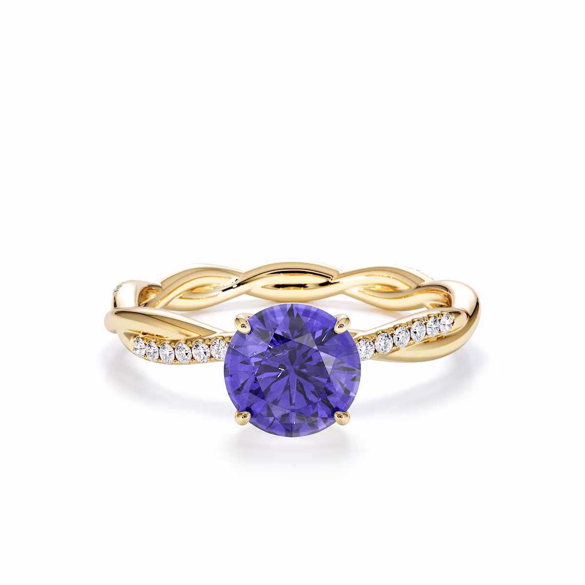 Gold / Platinum Tanzanite and Diamond Engagement Ring RZ3385