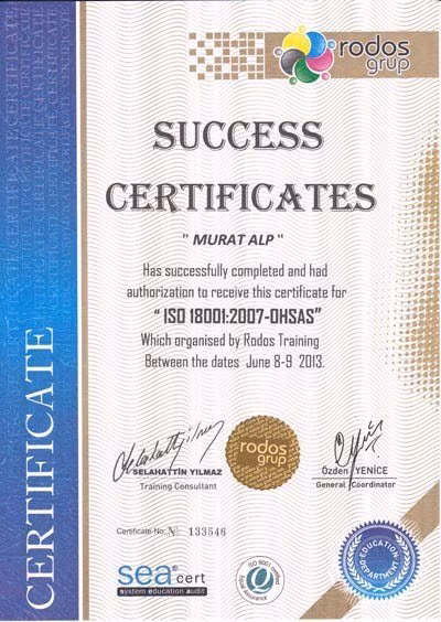 ALP ilaçlama dezenfekte gorseli ISO 18001 2007