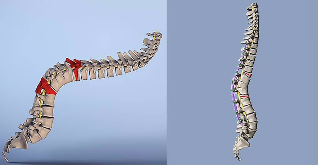 Corretta cifosi estrema rimuovendo due vertebre in un intervento innovativo