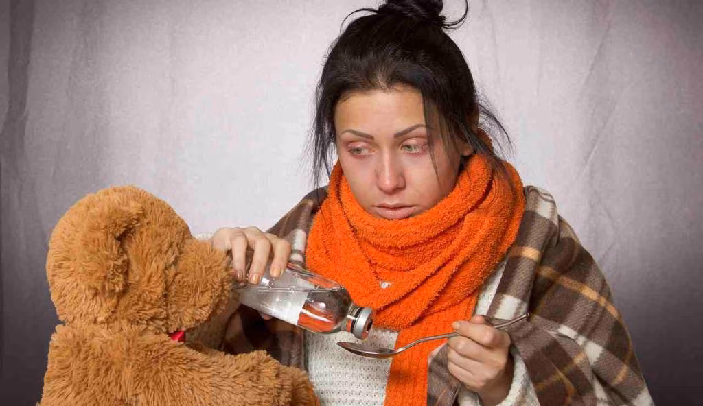 Donna con influenza