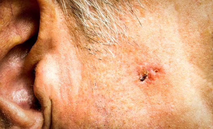 dettaglio malattia accanto ad orecchio