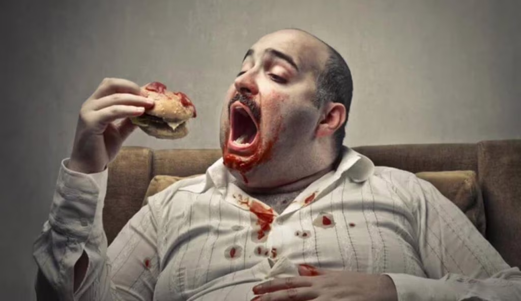 Uomo obeso ha fame
