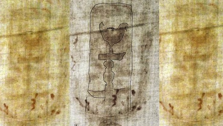 Un volto evidenziato sulla Sacra Sindone