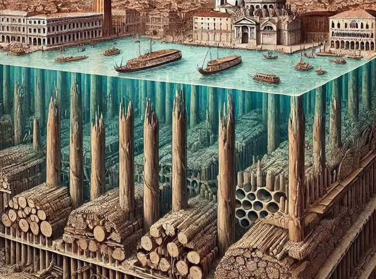 Pilastri alla base di Venezia