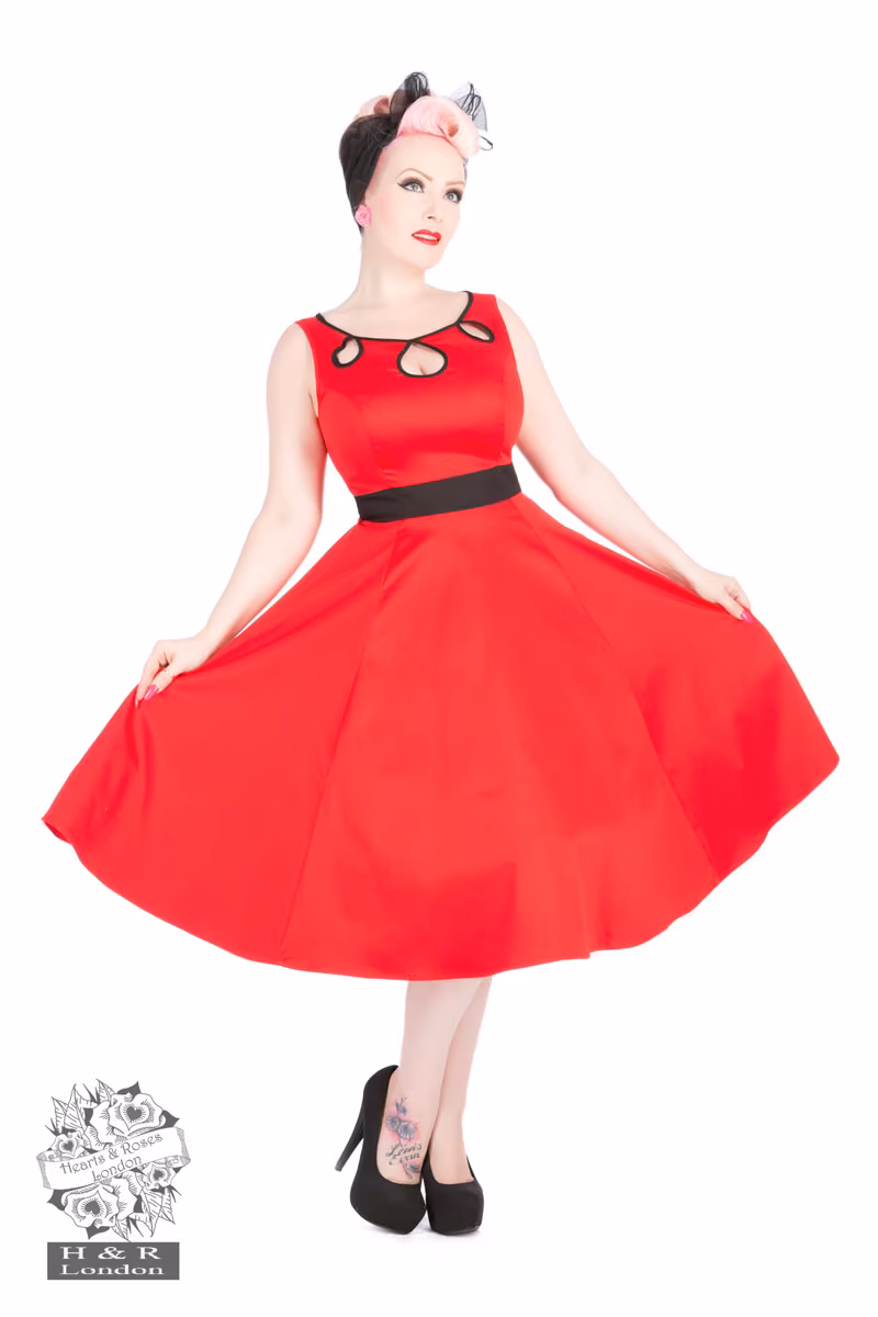 Keyhole Dress in Red