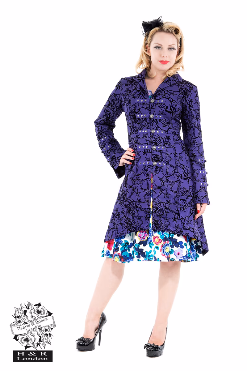 Purple Flocked Tattoo Coat