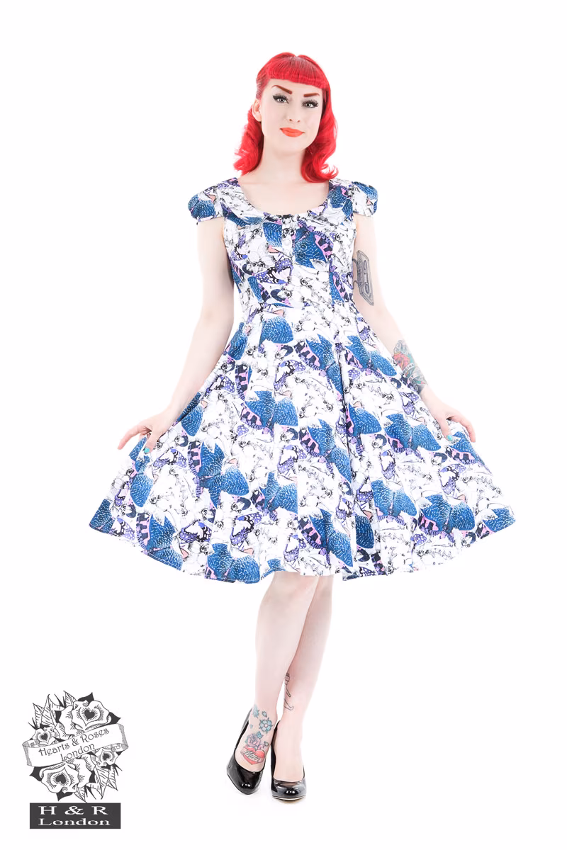 Orthogonia Moth Print Day Dress