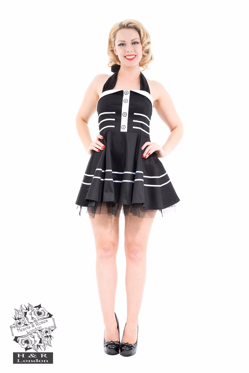 Black White Bandage Mini Dress