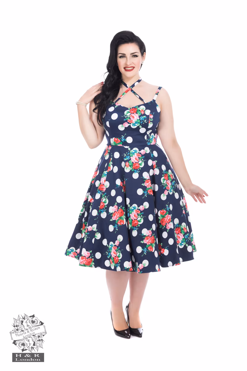 Dotty Floral Swing Dress