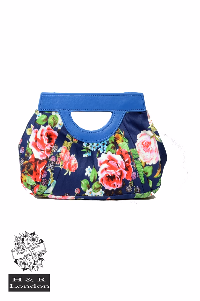 Navy Floral Clutch