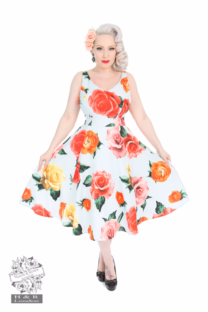 Blue Jacinta Floral Dress