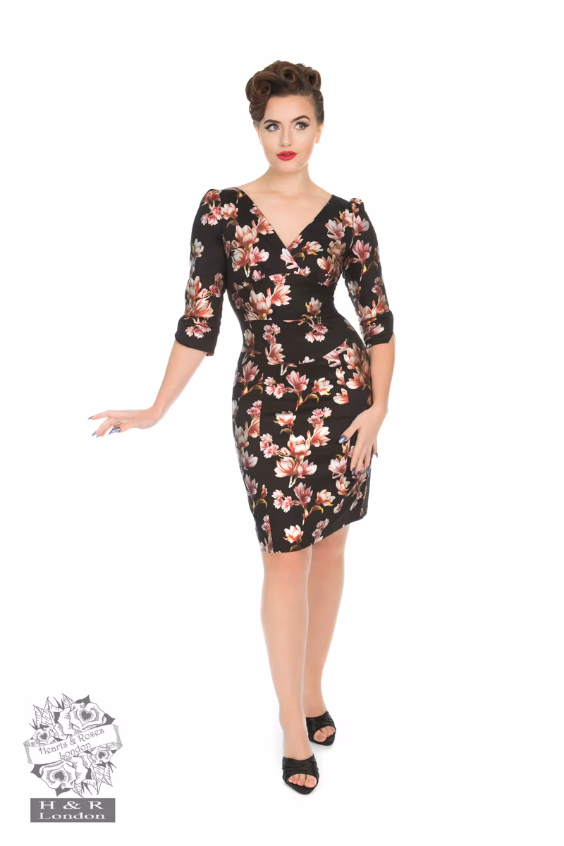 Metallic Magnolia Wiggle Dress