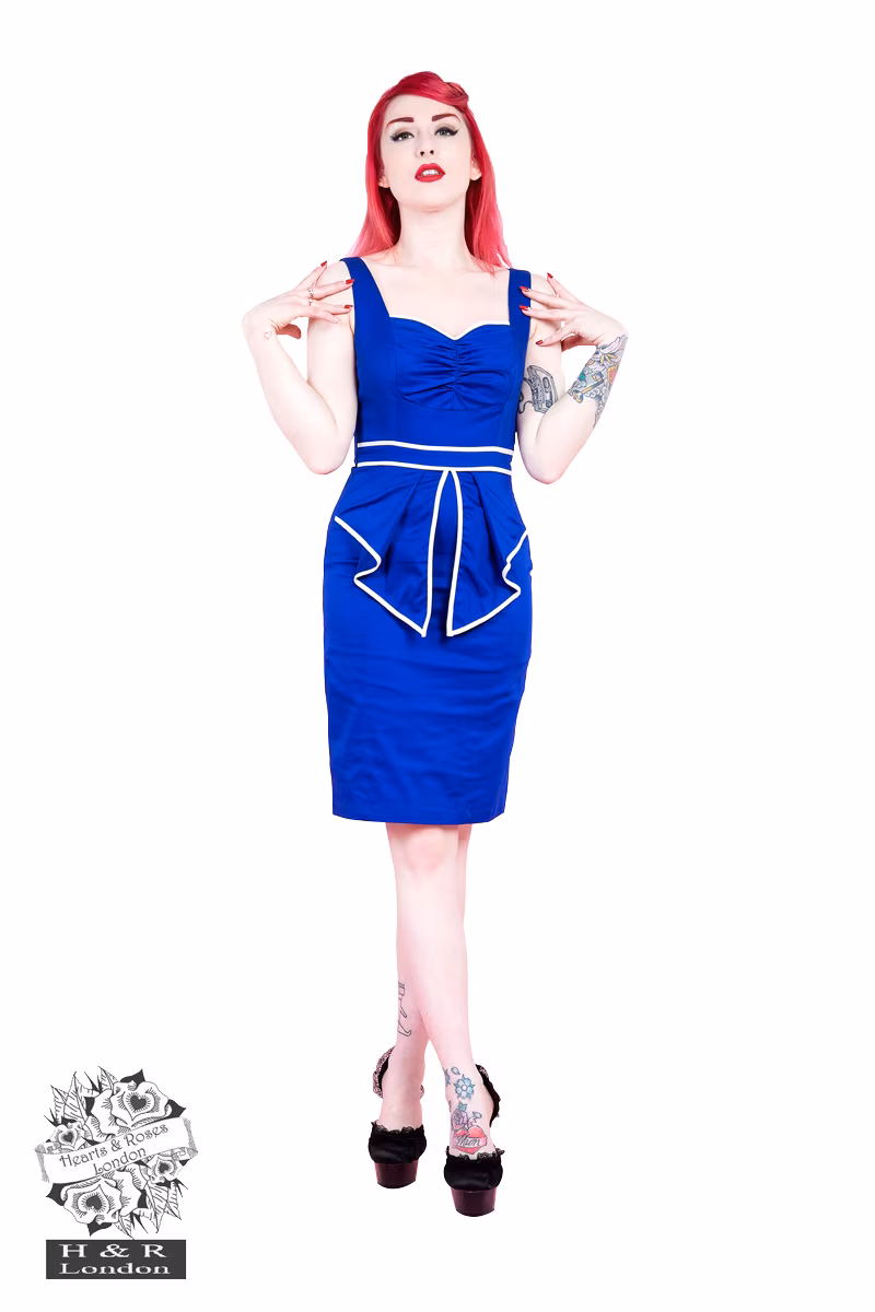 Blue Sailor Pencil Dress