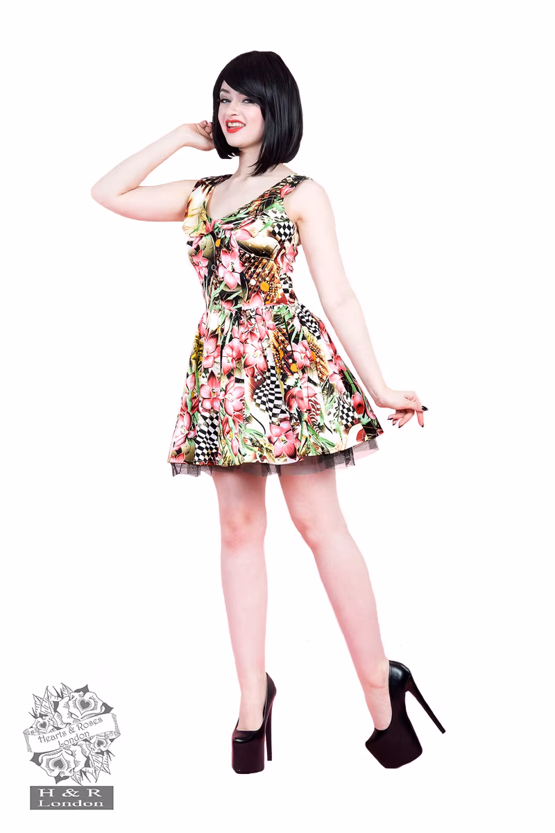 Pink Lily Checkerboard Mini Dress