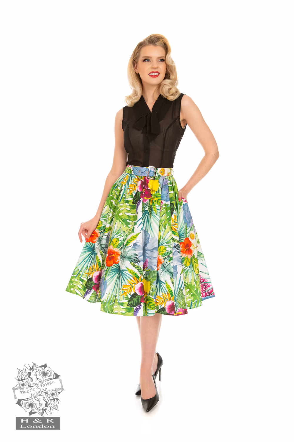 Courtney Chiffon Blouse in Black