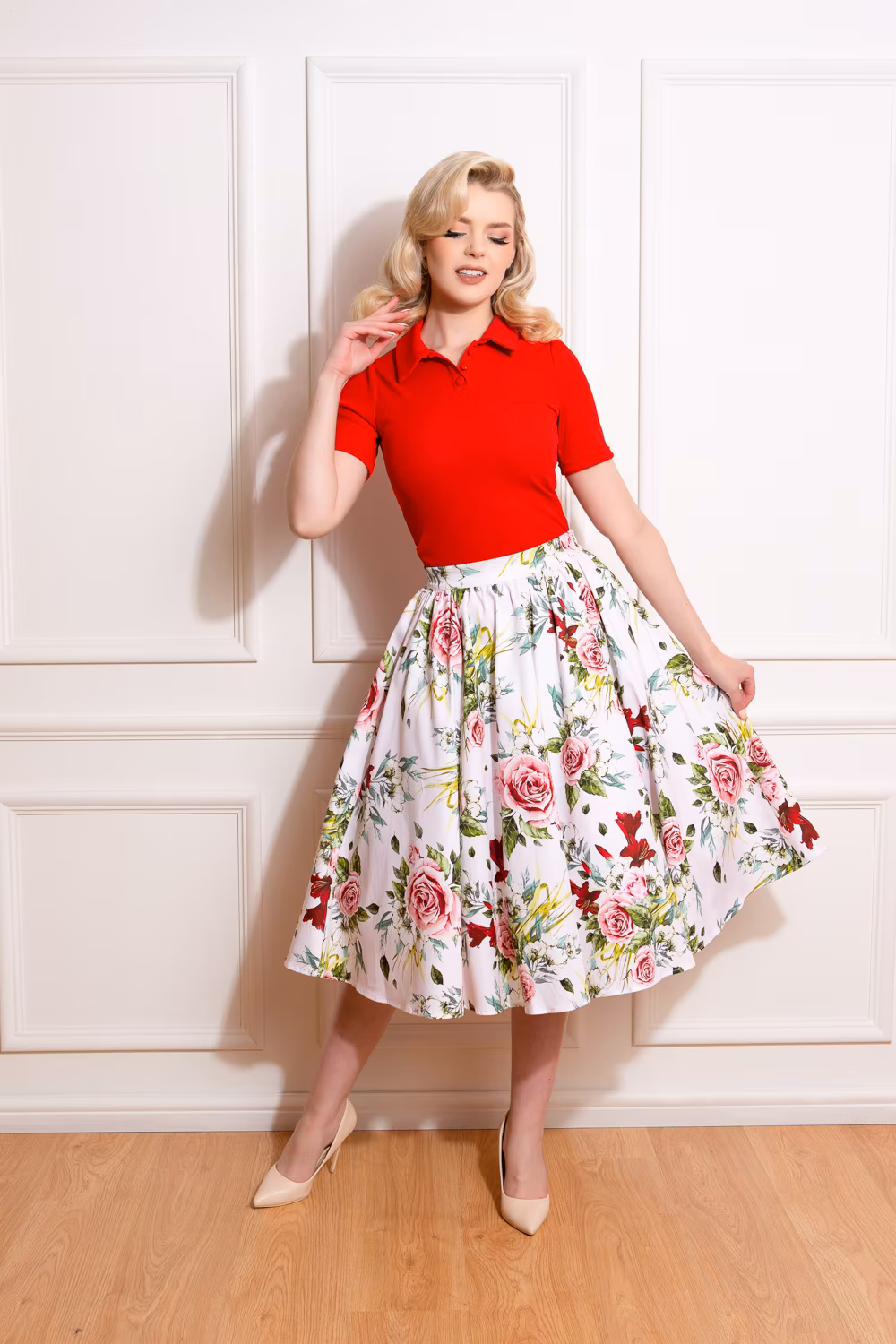 Tiffany Red Button Up Top