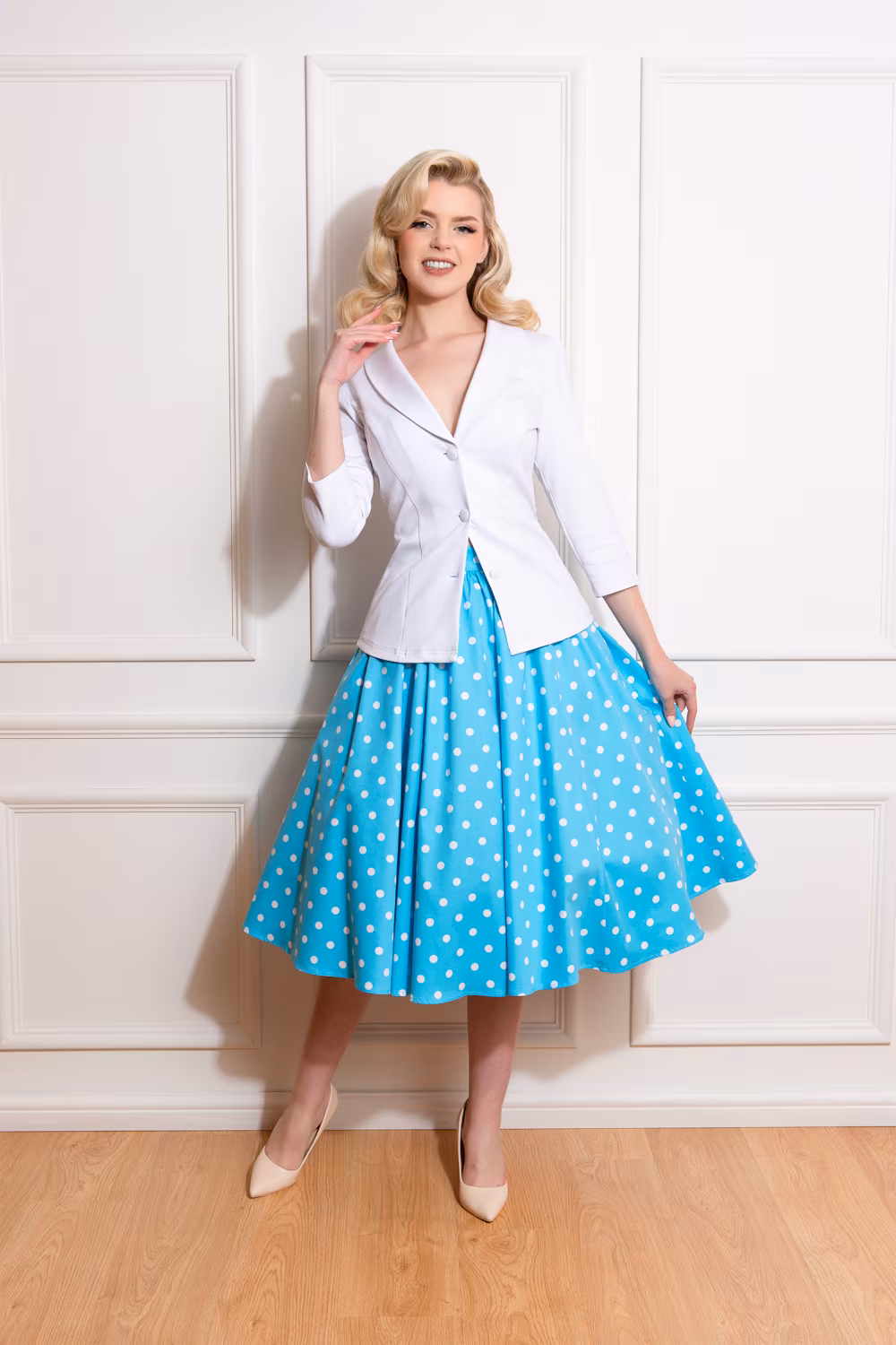 Ruth Polka Dot Swing Skirt