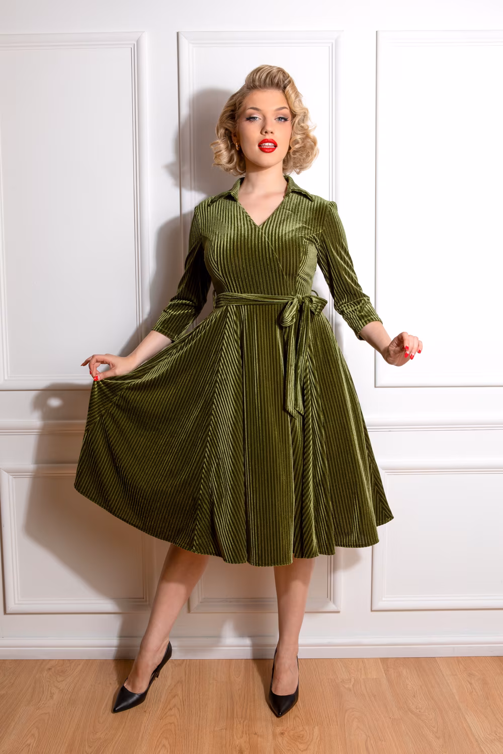 Clara Velvet Swing Dress