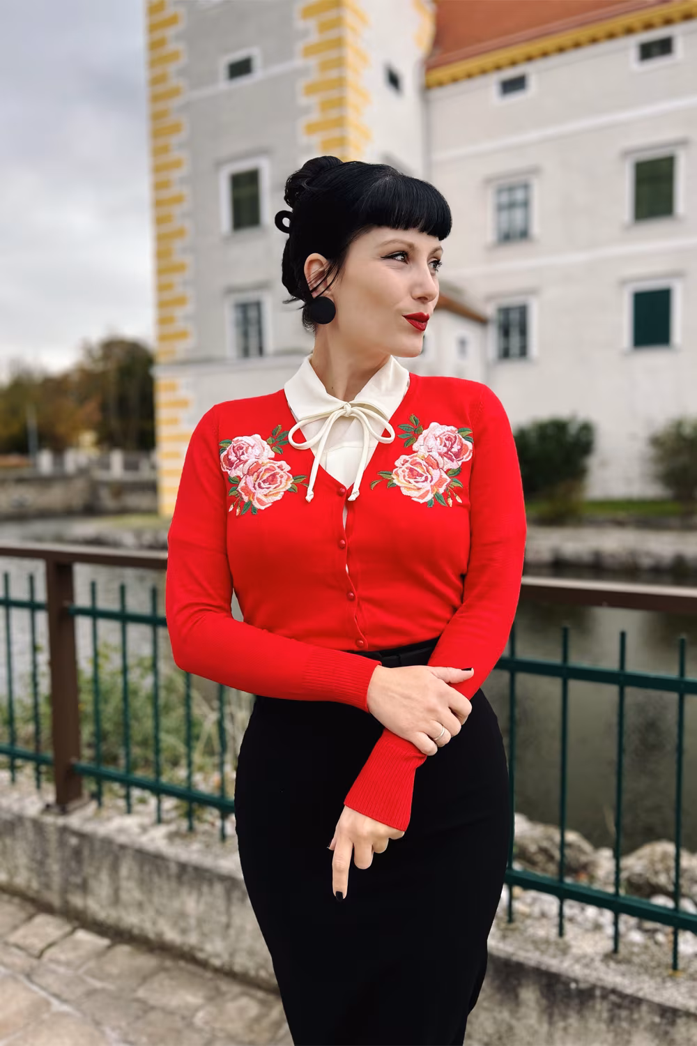 Red Rosy Cardigan
