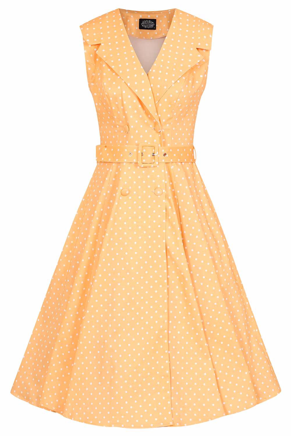 Hannah Polka Dot Swing Dress in Light Orange