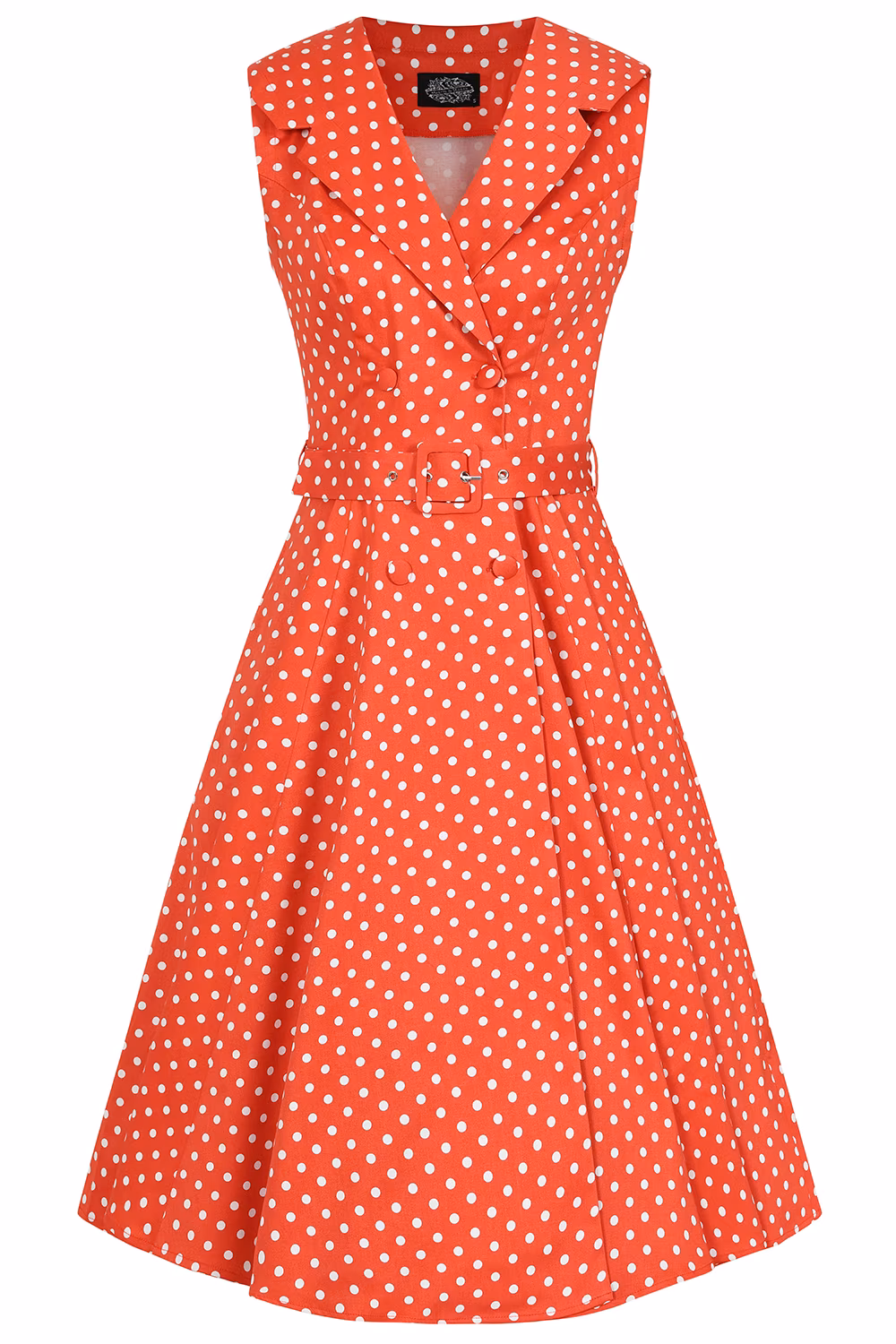 Hannah Polka Dot Swing Dress in Red in Extended Sizing