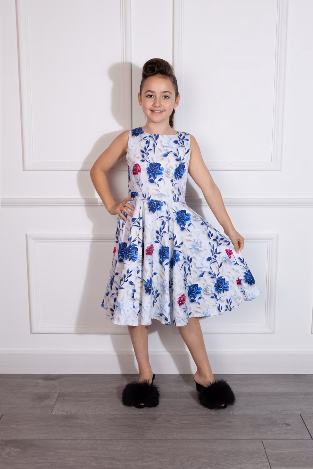 Blue Blossom Swing Dress in Kids