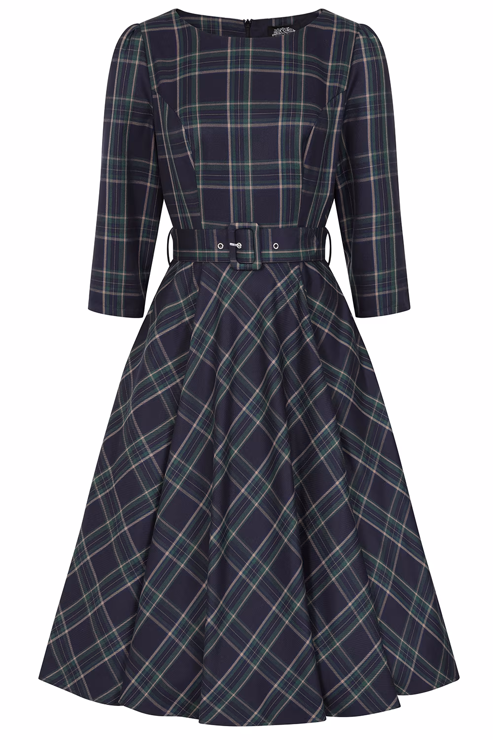Cece Tartan Swing Dress in Extended Sizing