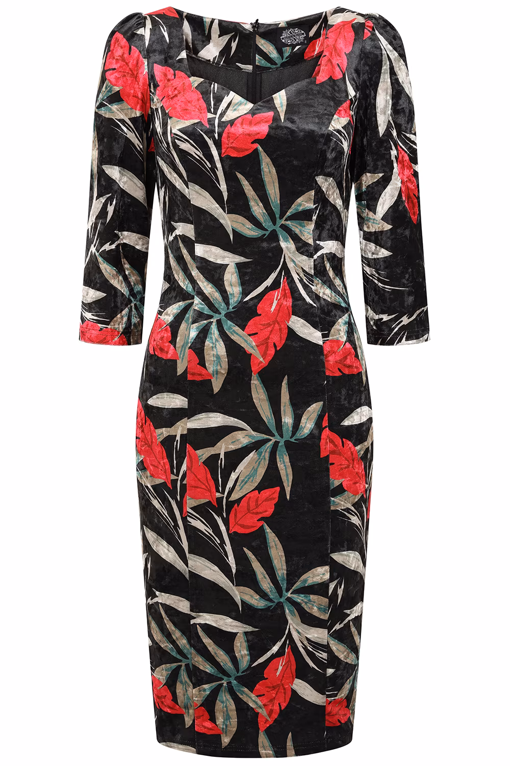 Ada Velvet Floral Wiggle Dress