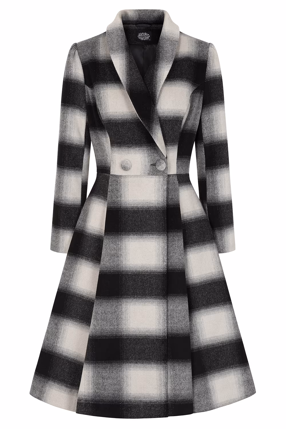 Lenora Check Swing Coat in Extended Sizing