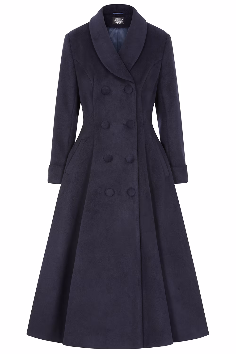 Emmeline Navy Swing Coat in Extended Sizing