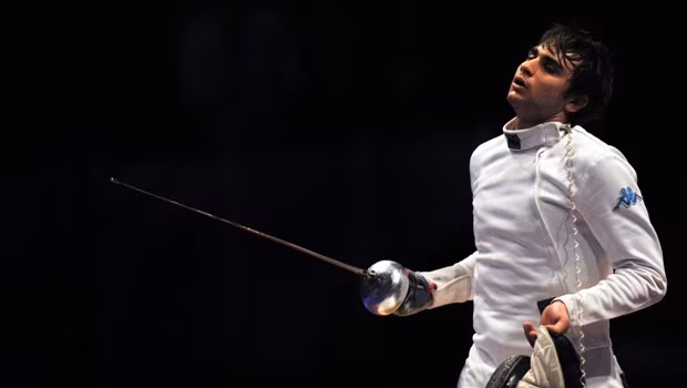 Italian Enrico Garozzo reacts during the