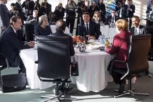 Renzi giunto a Berlino per vertice con Obama e leader Ue