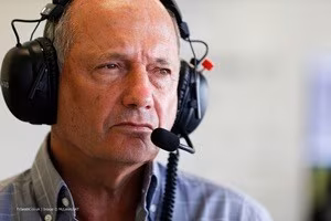 Ron Dennis in the garage.