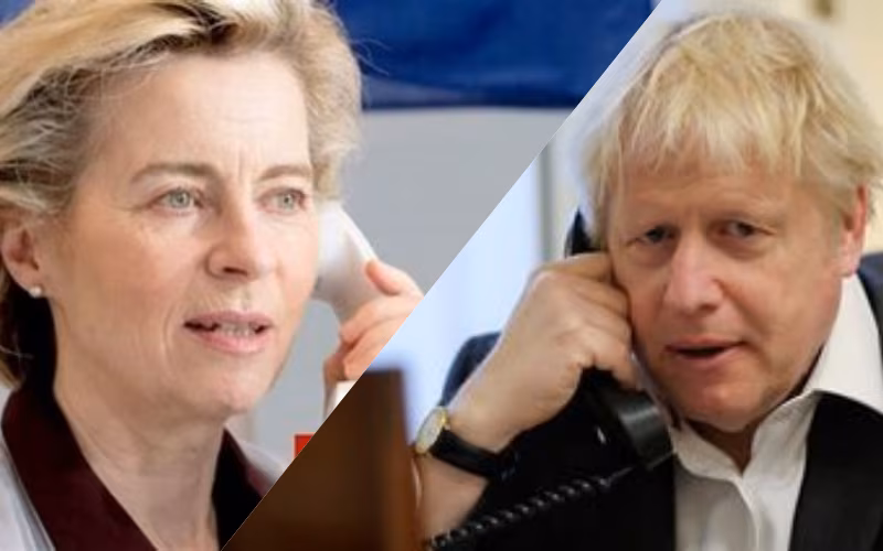Ursula von der Leyen e Boris Johnson