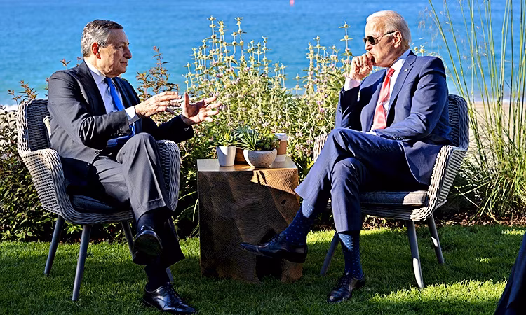 Joe Biden e Mario Draghi