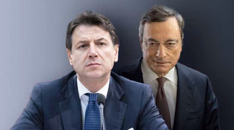 Giuseppe Conte e Mario Draghi