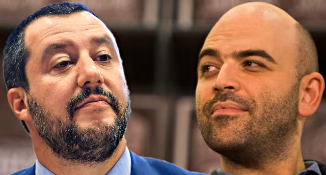 Matteo Salvini e Roberto Saviano