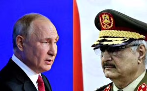 Vladimir Putin e Khalifa Haftar