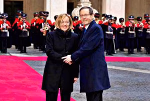Giorgia Meloni e Isaac Herzog