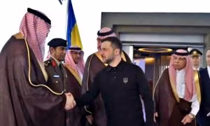 Zelensky atterrato a Gedda