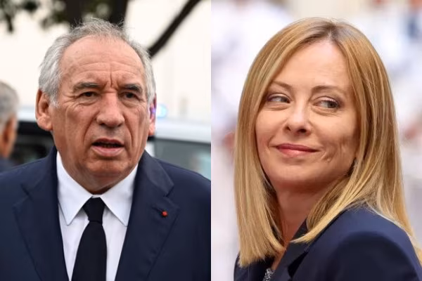 François Bayrou e Giorgia Meloni