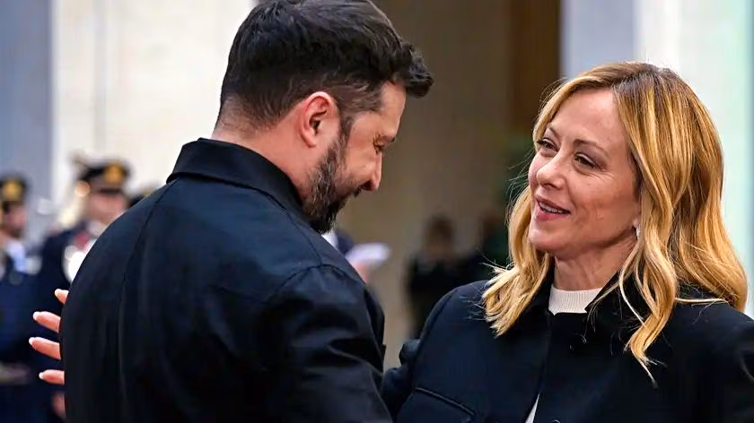 Volodymyr Zelensky e Giorgia Meloni