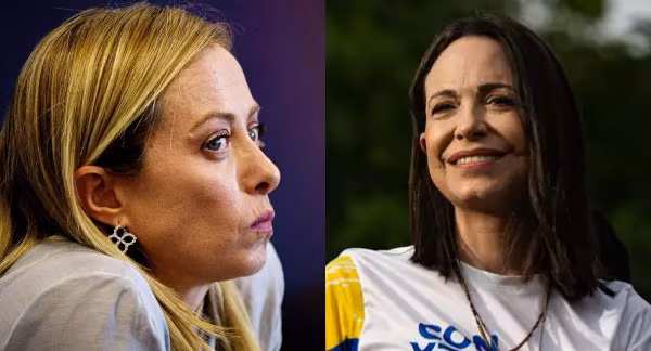 Giorgia Meloni e María Corina Machado