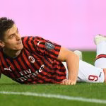Piatek con la maglia del Milan