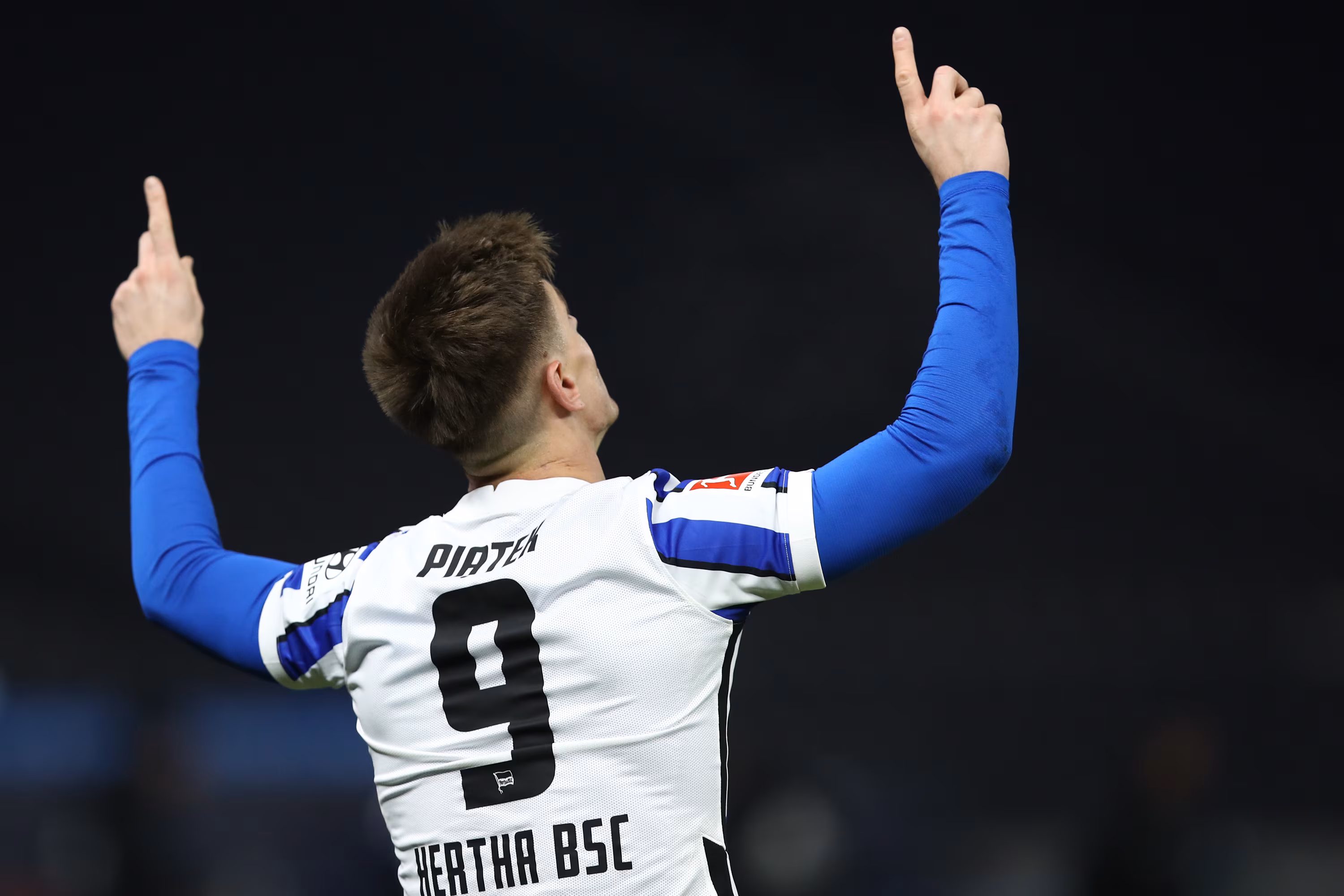 Piatek con la maglia dell'Herta Berlino