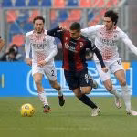 Un frame dell'ultima partita giocata al Dall'Ara dal Milan